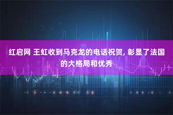 红启网 王虹收到马克龙的电话祝贺, 彰显了法国的大格局和优秀
